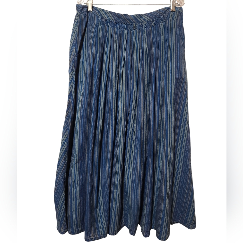 NWT Poetry Lagenlook 100% Cotton Long Pleated Skirt Size 10